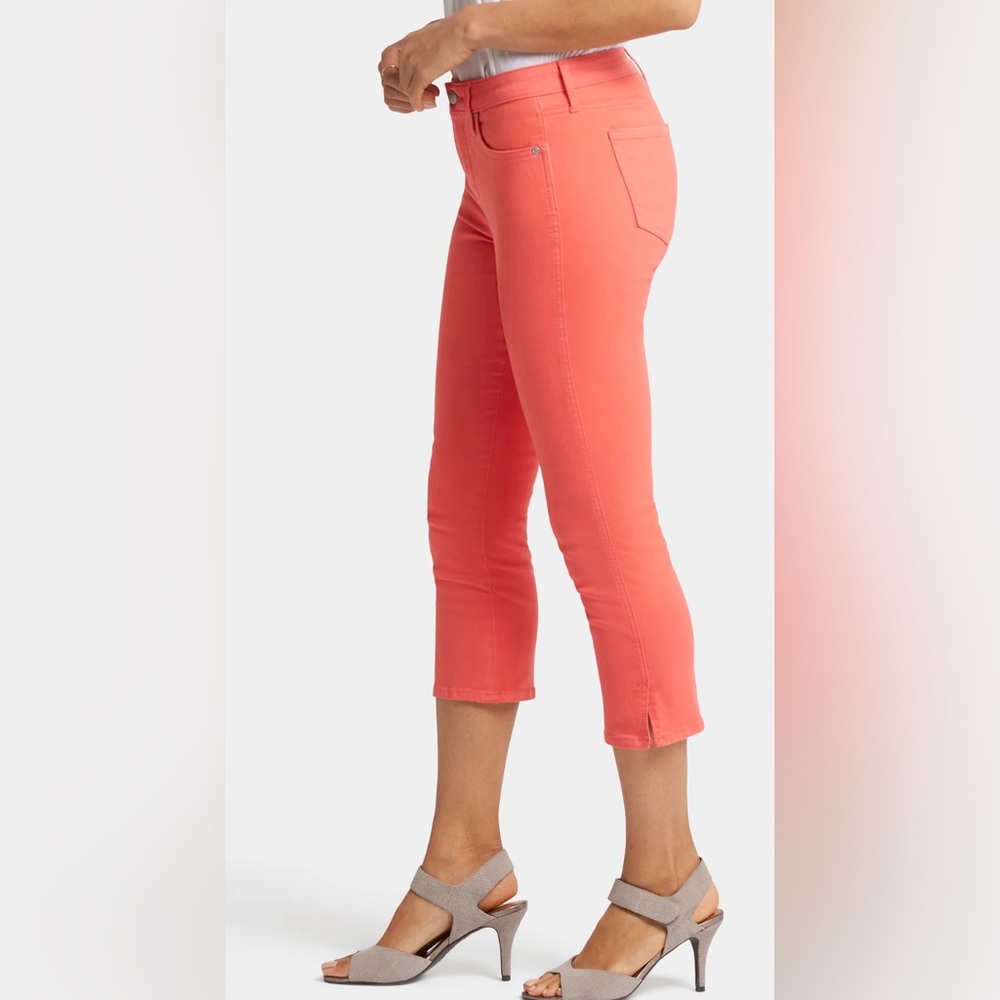 NYDJ Chloe Split Hem Capri Jean Fruit Punch Size 16